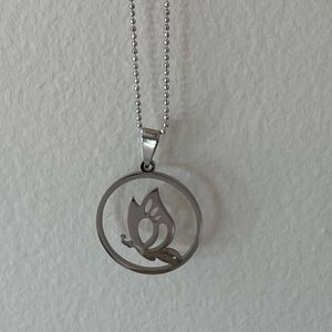 New Stainless Steel Butterfly Pendant Necklace